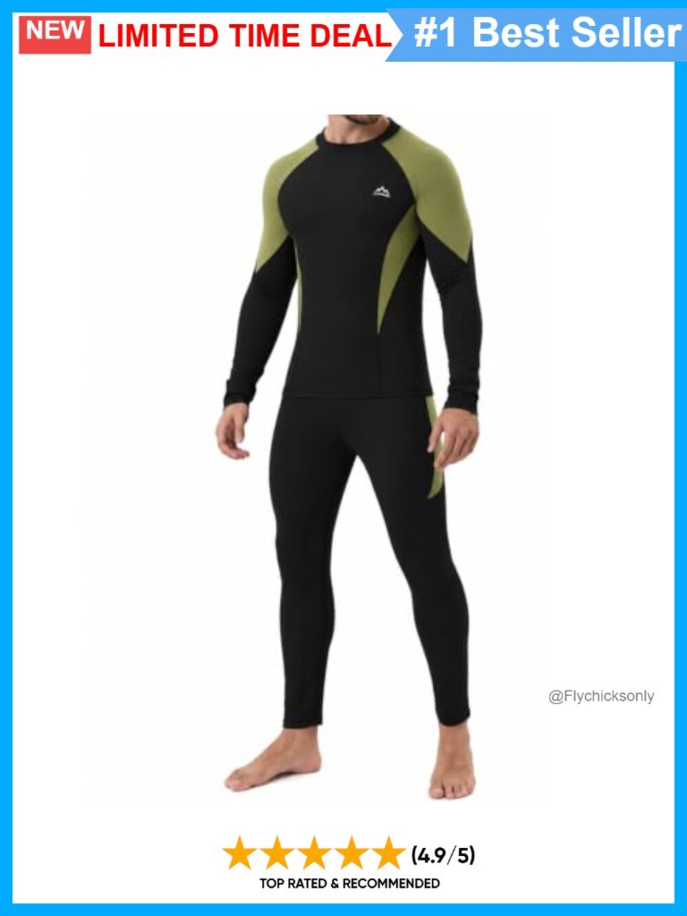 Men's Thermal Underwear Set Fleece Lined Long Johns Base Layer
